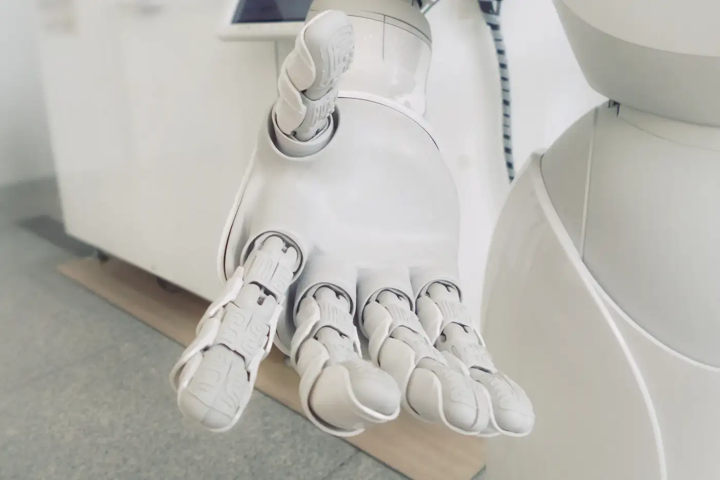 Robotic hand representing responsible AI